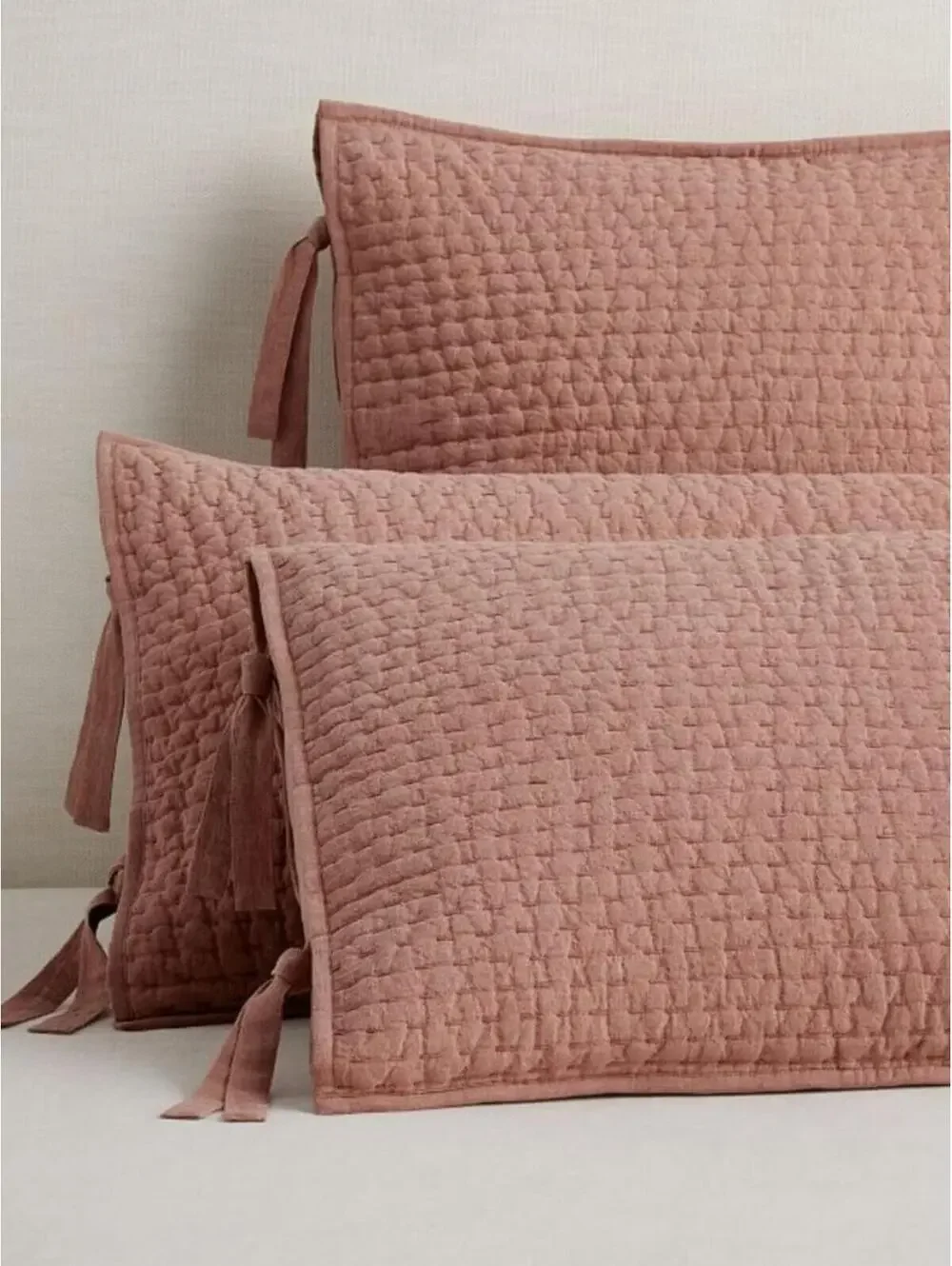 Pottery Barn Pickstitch King Pillow Sham Cotton Linen BRICK GREAT Condition